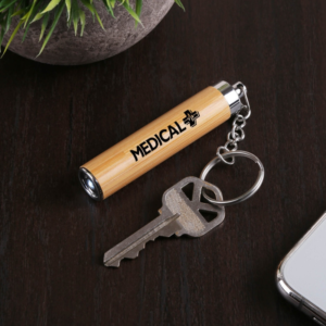 Bamboo LED Light Keychain (Minimum 250)