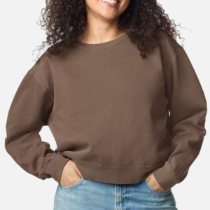 Women's Garment Dyed Mid Length Crewneck Sweatshirts