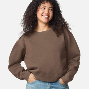 Women's Garment Dyed Mid Length Crewneck Sweatshirts
